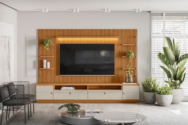 Home Theater Ripado Autentico com Bancada E LED t75
