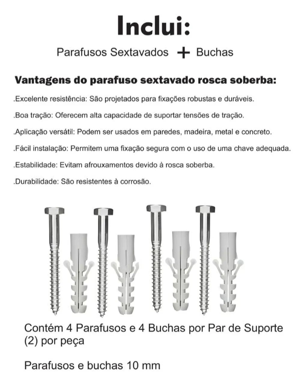 Par de Mão Francesa 50cm Branco - Foto 3