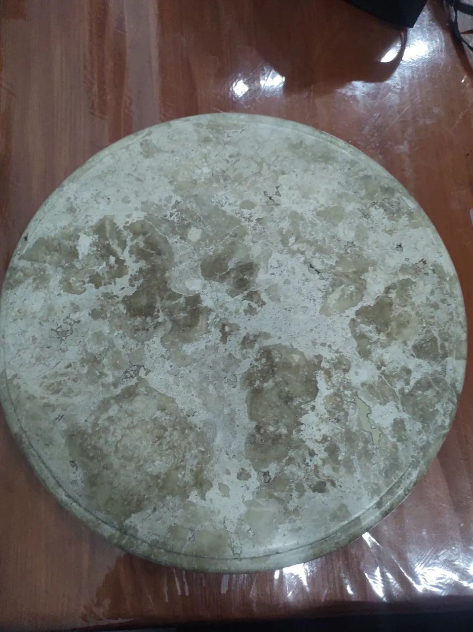 Base redonda de mármore para mesa de centro