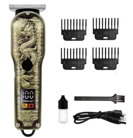Máquina De Cortar Aparar Cabelo E Barba Com Display Sem Fio Recarregável z1313