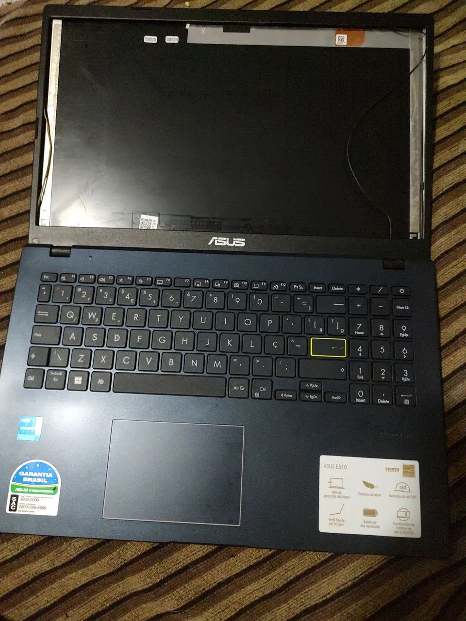 Notebook Asus e510 com defeito 