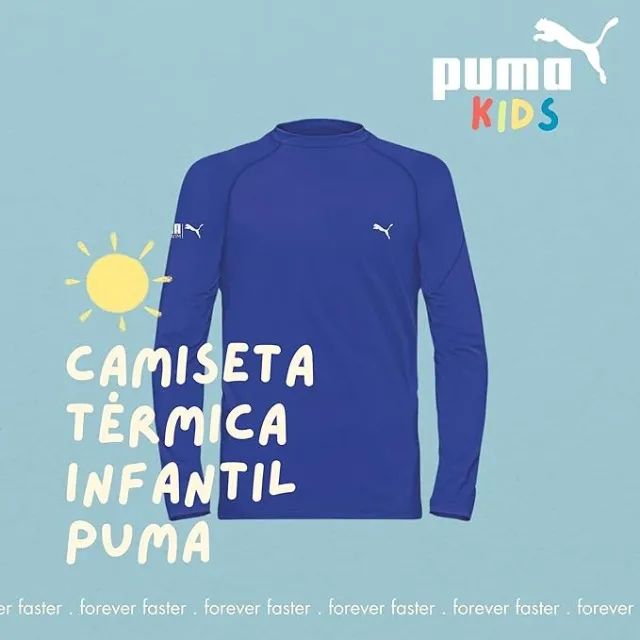 Camiseta BEBÊ Puma Proteção UV 50+ Manga Longa Unissex /Compra Online - Foto 3