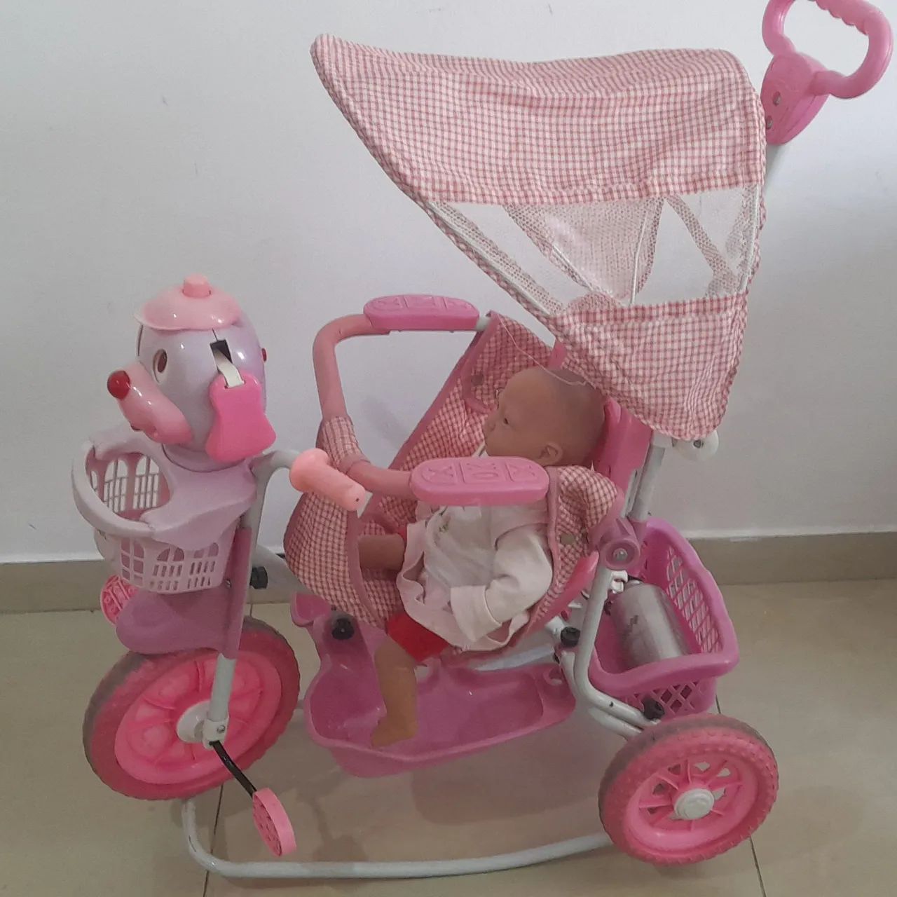 Triciclo Gangorra 3 em 1 Rosa