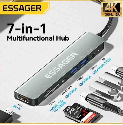 Hub Essager-Usb Tipo-C para Hdmi
