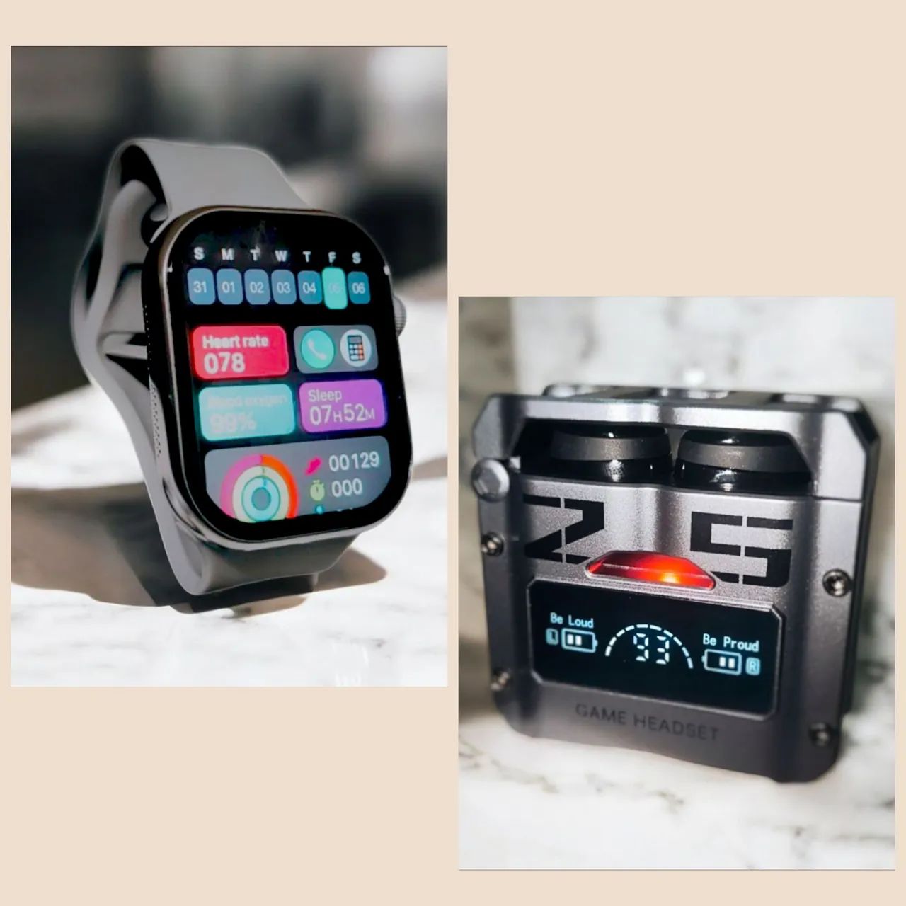 Kit relógio smartwatch s20 pro  prova de água e fone bluetooth gamer - som alto. - Foto 2