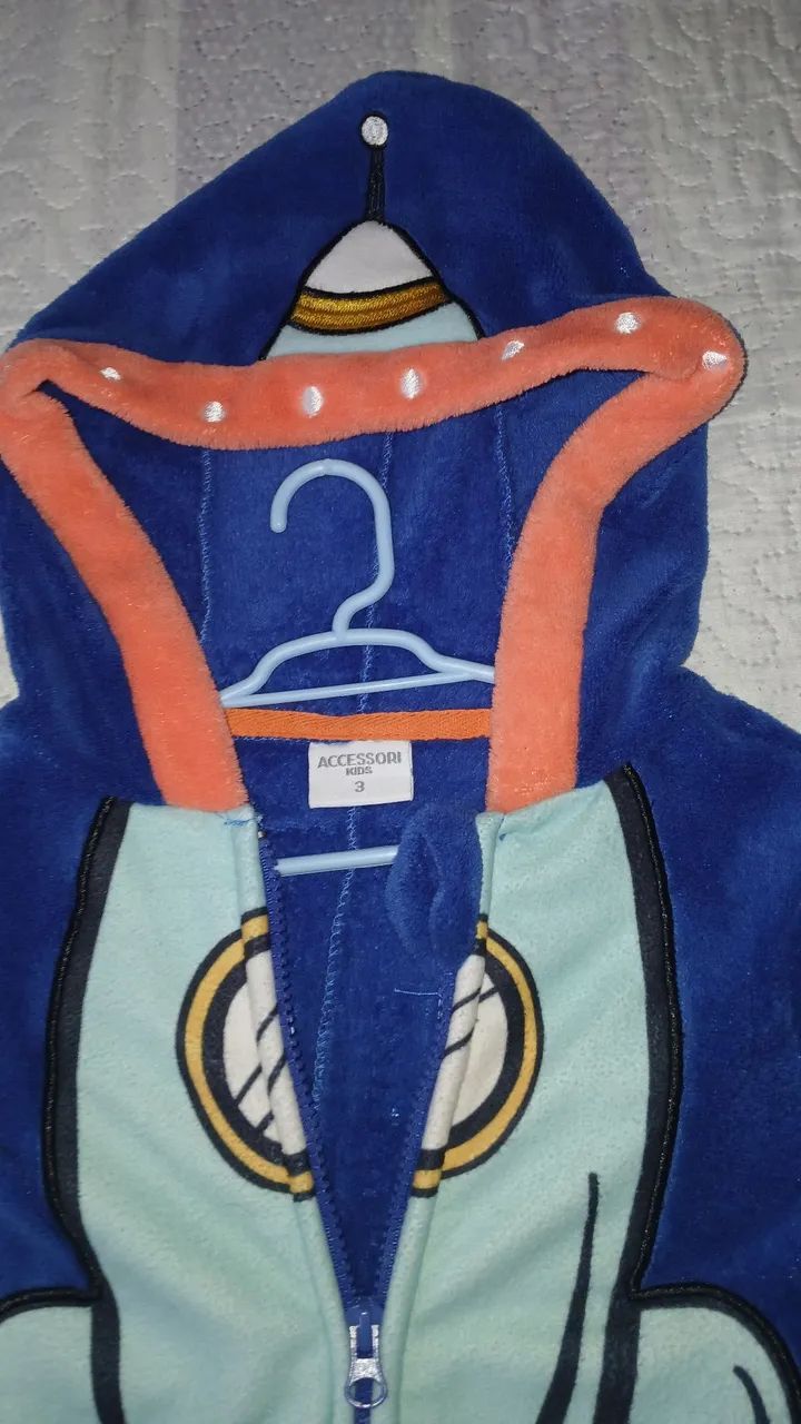 Macacão fleece Foguete - Tamanho 3