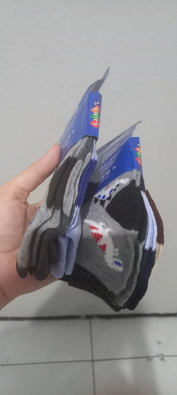 Kit com 3 pares, meias infantis 2 a 4 anos - Foto 3