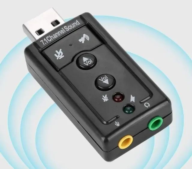Placa Usb Áudio Fone e Microfone