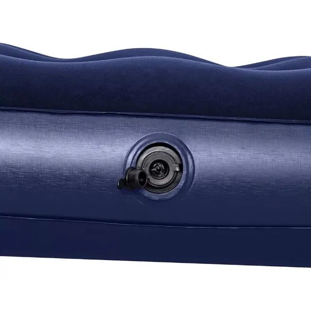 Colchão Solteiro  Azul Inflável Camping 150kg + Bomba Ar  - Foto 4