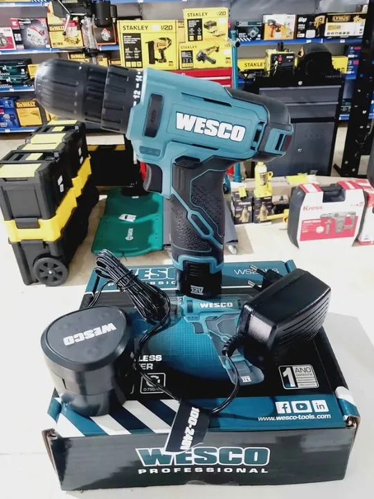 Parafusadeira profissional c/ 1 batetia de 12v 10mm - Wesco(Loja)