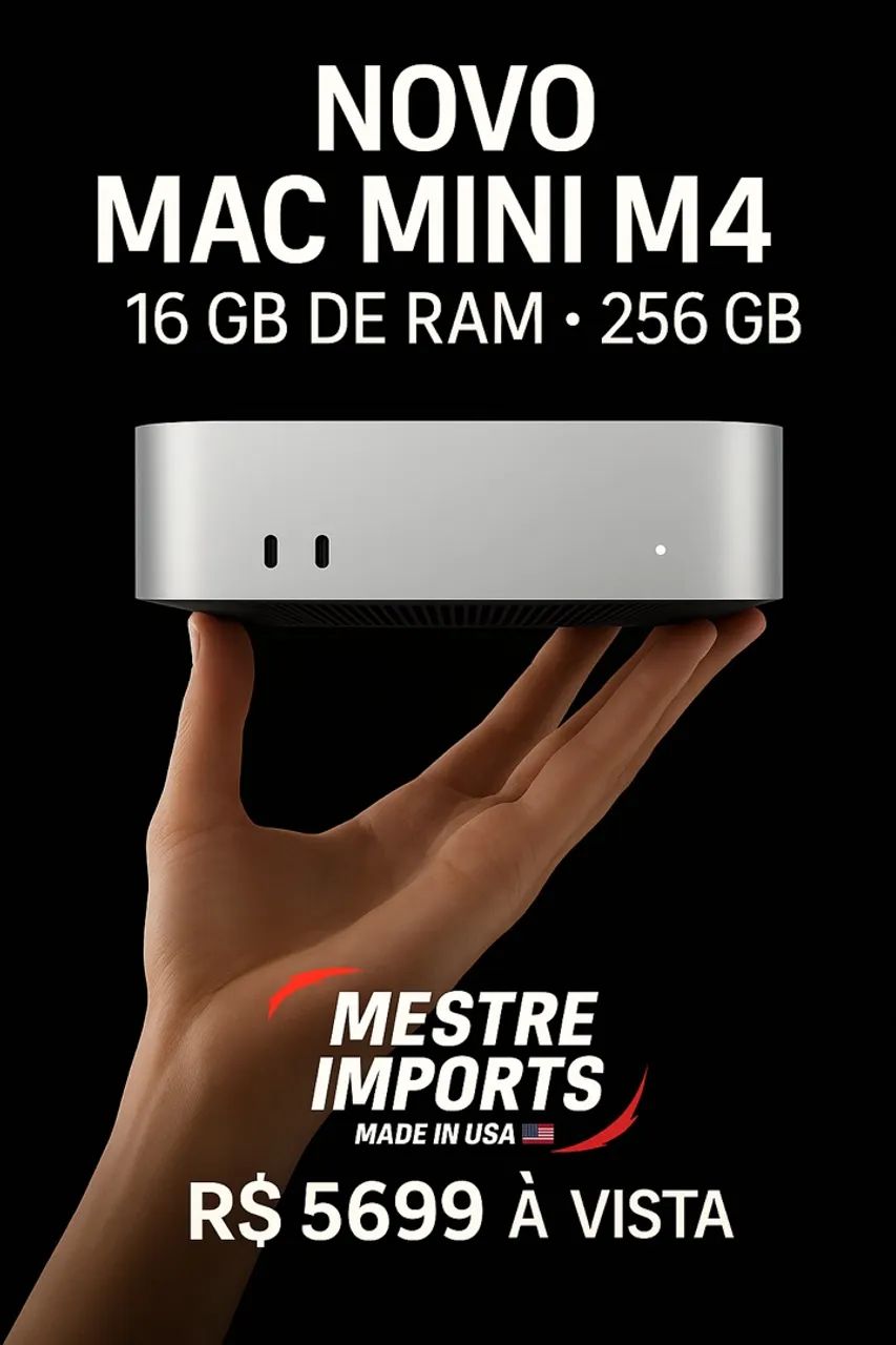 Mac Mini M4 - 16GB RAM - 256GB SSD - NOVO LOJA FÍSICA - Notebooks