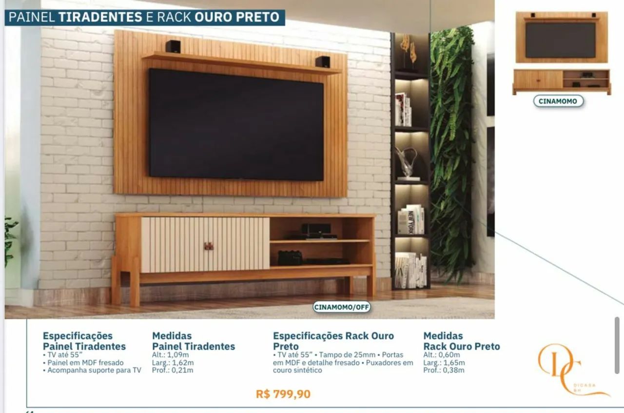 Rack e Painel de TV Amadeirado - Foto 2