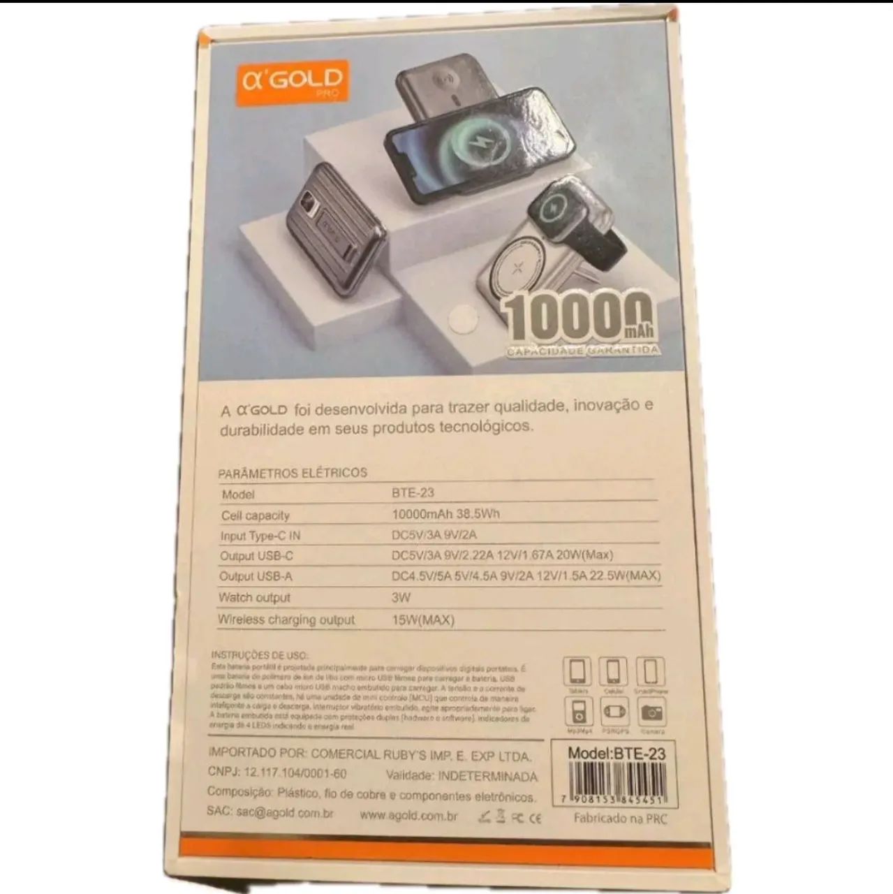 Power Bank Carregador Portátil 10000mah Indução turbo  carregar celular e relogio - Foto 5