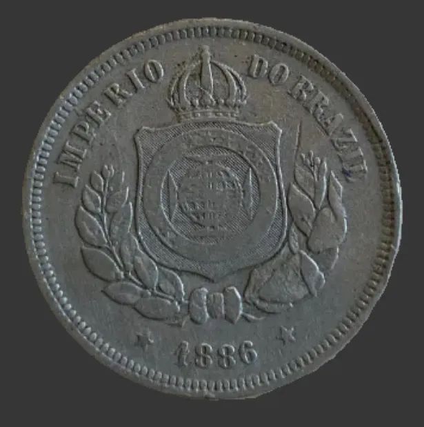 Moeda 100 Reis Brasil 1886 - Foto 2