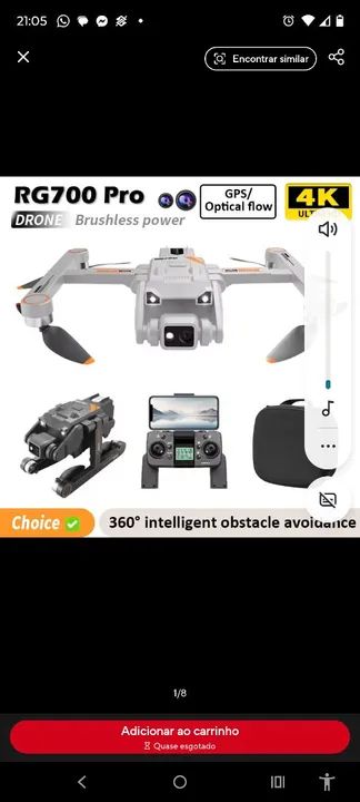 Drone RG 700 pro, câmaras dupla e 2 bateria + Óculos virtual 3d  - Foto 2