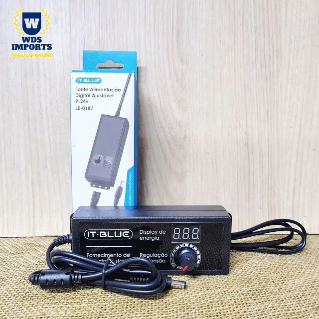 Fonte De Alimentação Digital Ajustável 9-24v 3a Bivolt