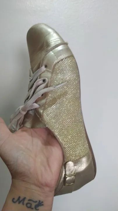 Tênis Dourado sapatênis feminino