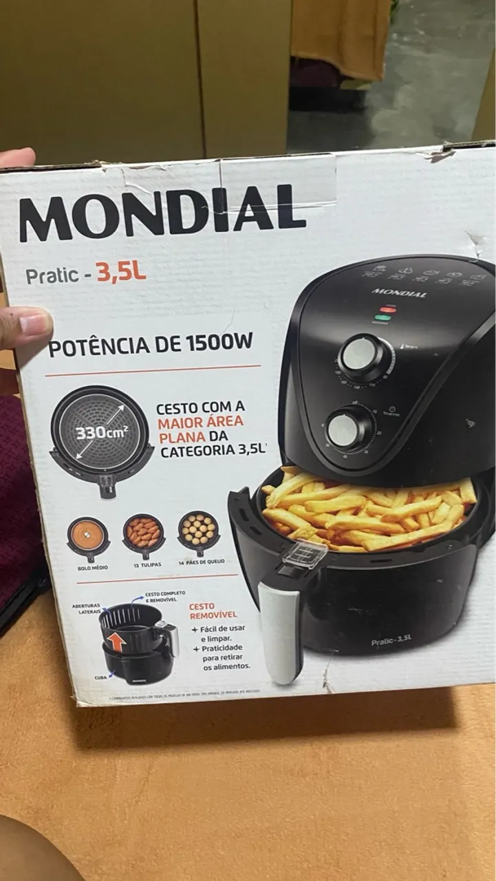 Air Fryer Mondial Pratic 3,5L 1500W - NOVO E NUNCA USADO.
