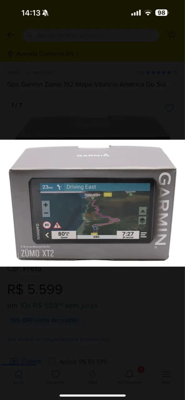 GPS Garmin Zumo XT2 Mapa Vitalicio América Do Sul