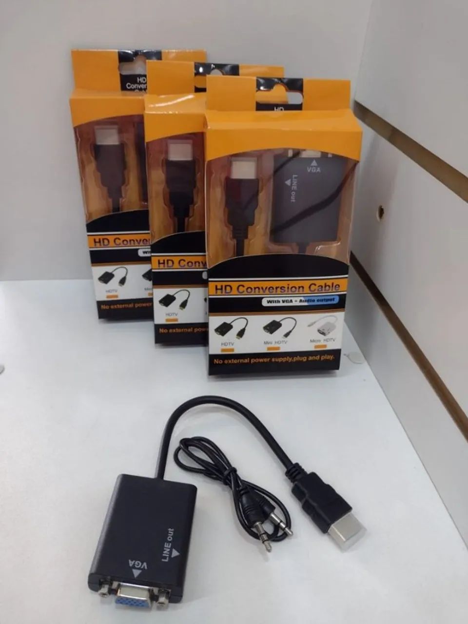 Conversor Hdmi Para Vga Com Saída P2 De Áudio -Cabo Adaptador 