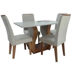 Mesa de Jantar Alpina 120x80cm com 4 Cadeiras - Foto 3
