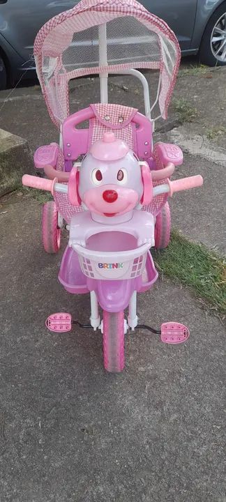 Triciclo Gangorra 3 em 1 Rosa - Foto 4