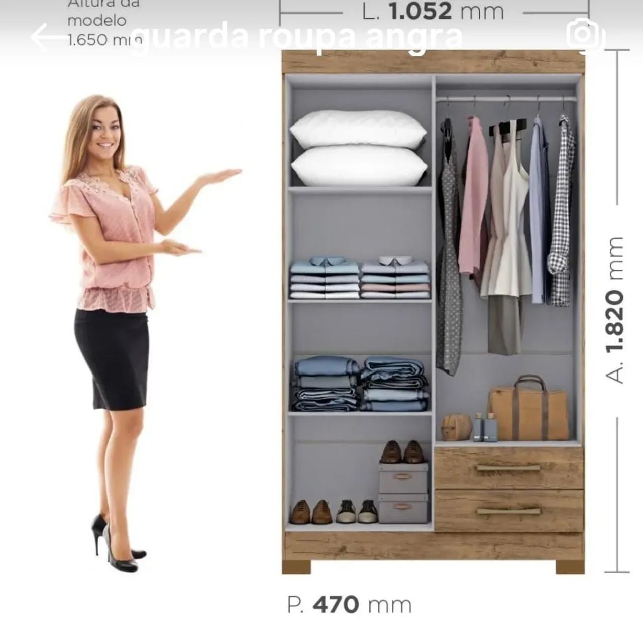 Guarda roupa 4 portas 2 gavetas  - Foto 3