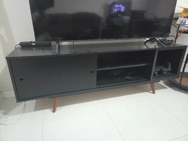 Rack Retrô Goslar Fosco Preto 162 cm