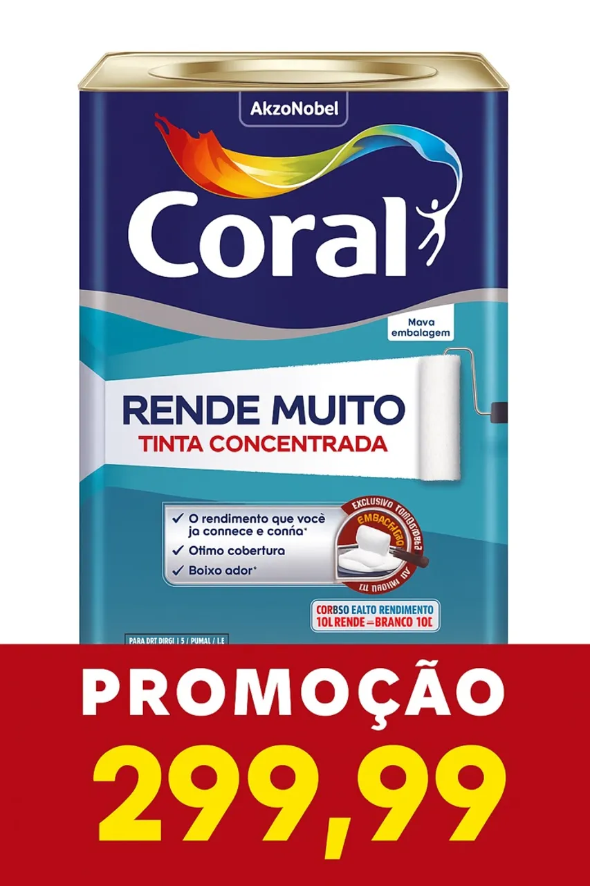 Tinta Coral Rende Muito Concentrada - Promoção!