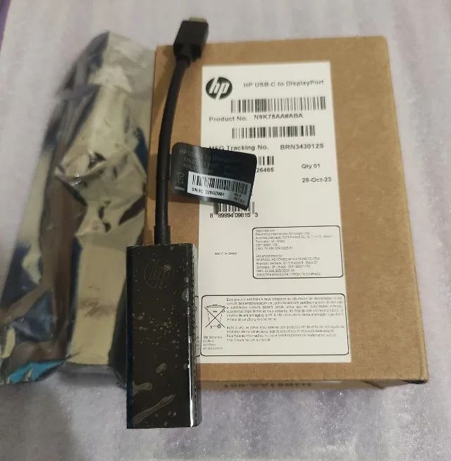 USB-C para DisplayPort  - Original HP - 4K 30Hz e 1080p 120Hz - Vídeo e Áudio  / R$: 85,00 - Foto 3