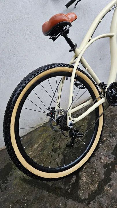 Bicicleta de Passeio - Branca aro 29 - Foto 4