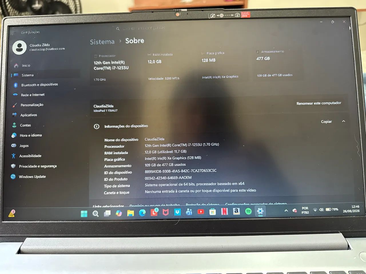 NOTEBOOK LENOVO - SEMINOVO - Foto 5