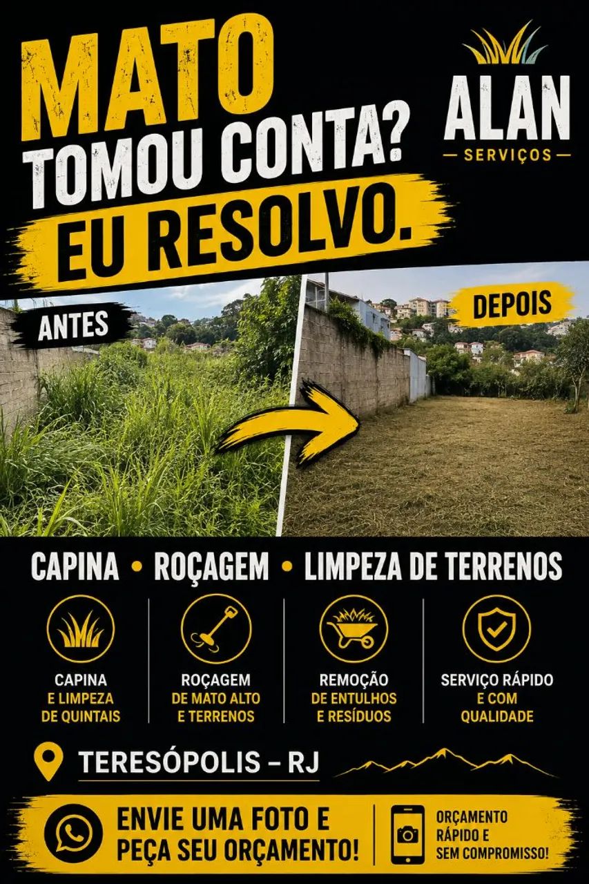Capina e Roçagem de Terrenos e Quintais | Teresópolis RJ
