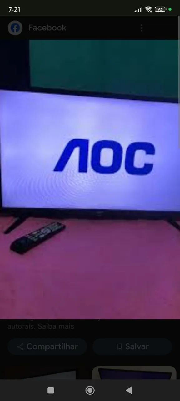 TV de 32 polegadas AOC funcionando perfeitamente sem nenhum defeito na imagem r$ 500