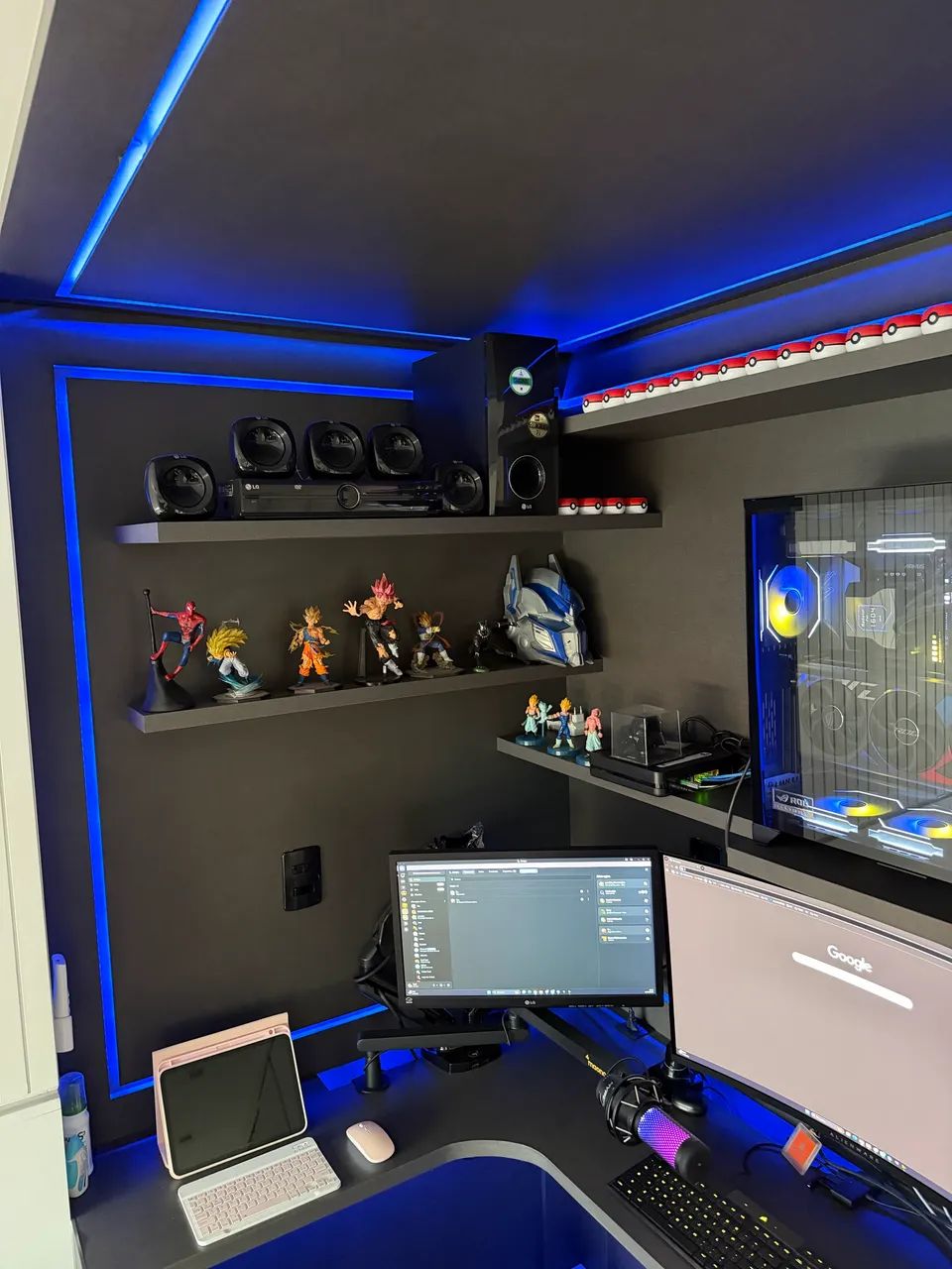 Móvel de escritório e computador planejado em L, com LED embutido - Foto 4