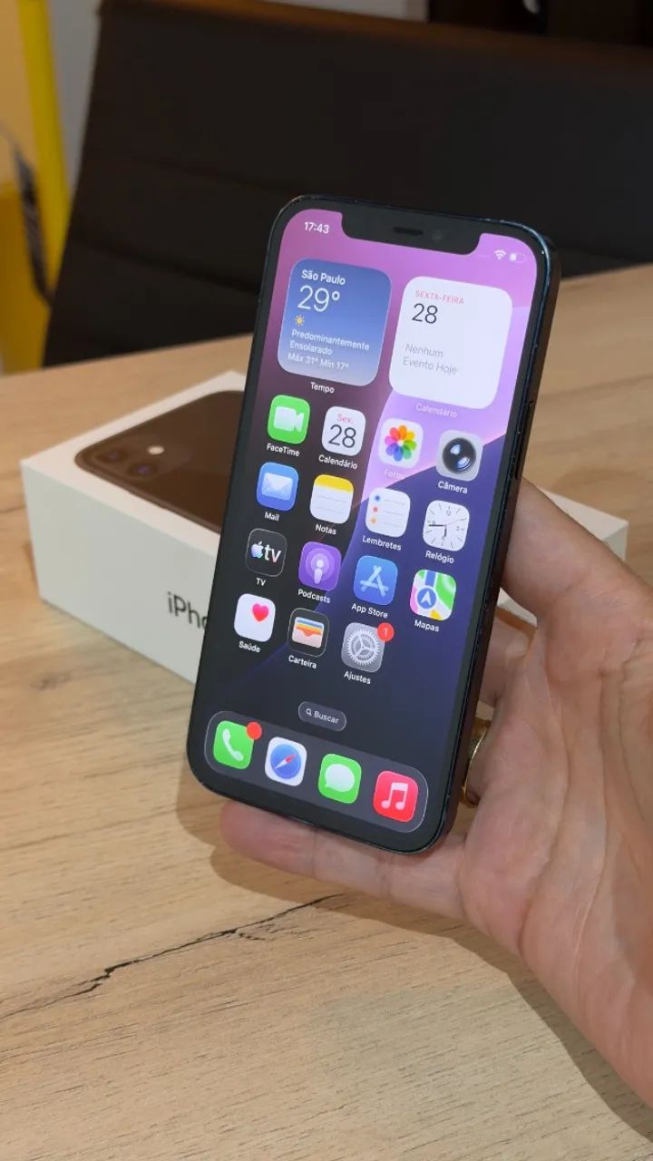 iPhone 12 64GB Space Black - Loja física! Com 90 dias de garantia