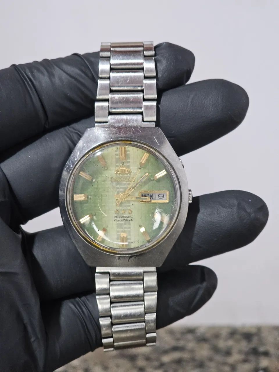 Relogio orient automatico mostrador quadriculado 