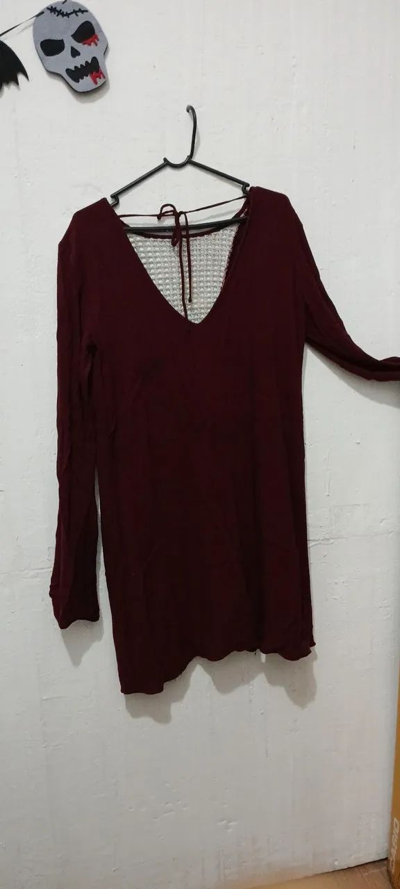 Vestido Boho Hippie vinho - Foto 2