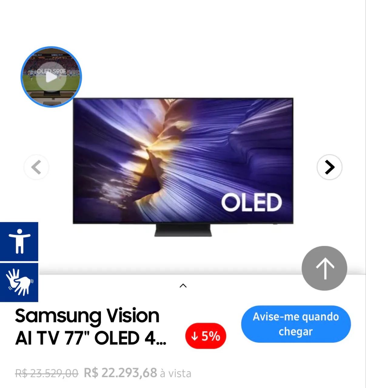 Samsung Vision AI TV 77" OLED 4K S90F 2025    