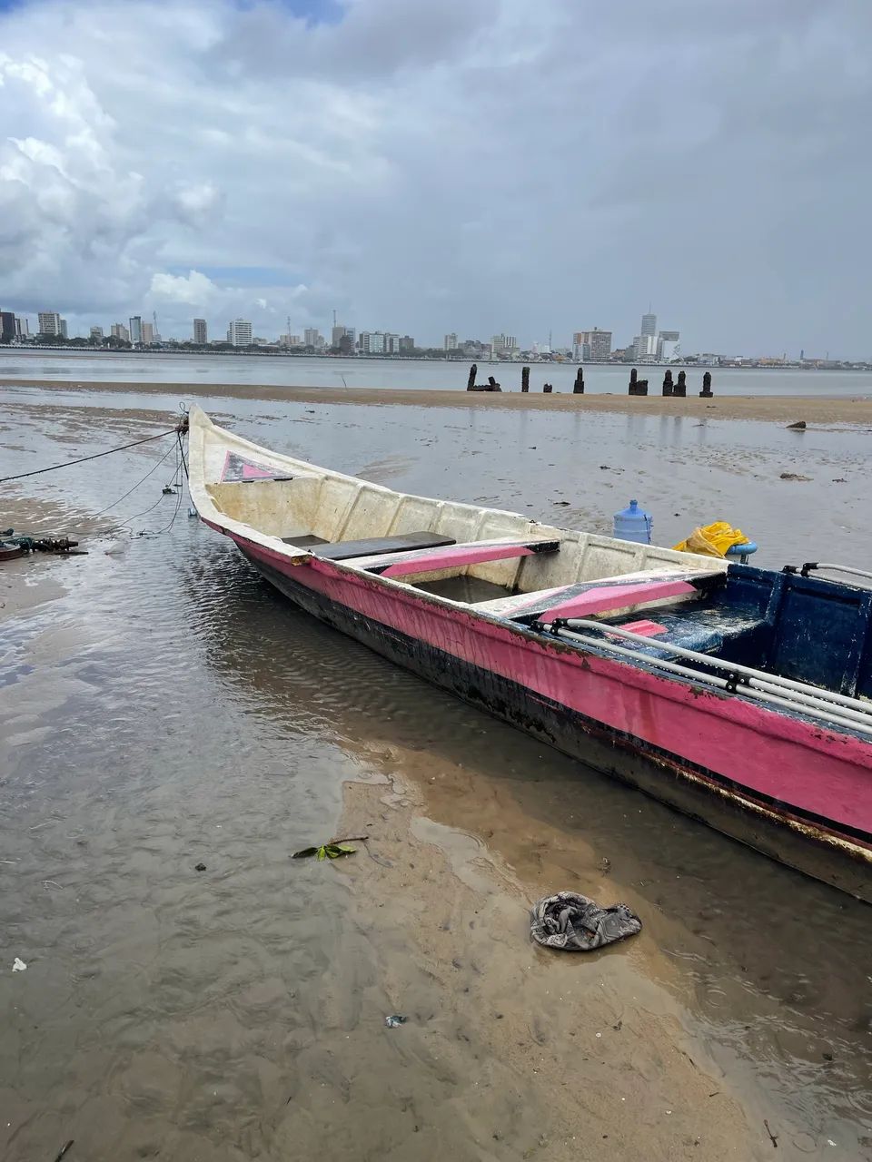 Barco de Fibra Com motor e cobertura  - Foto 4