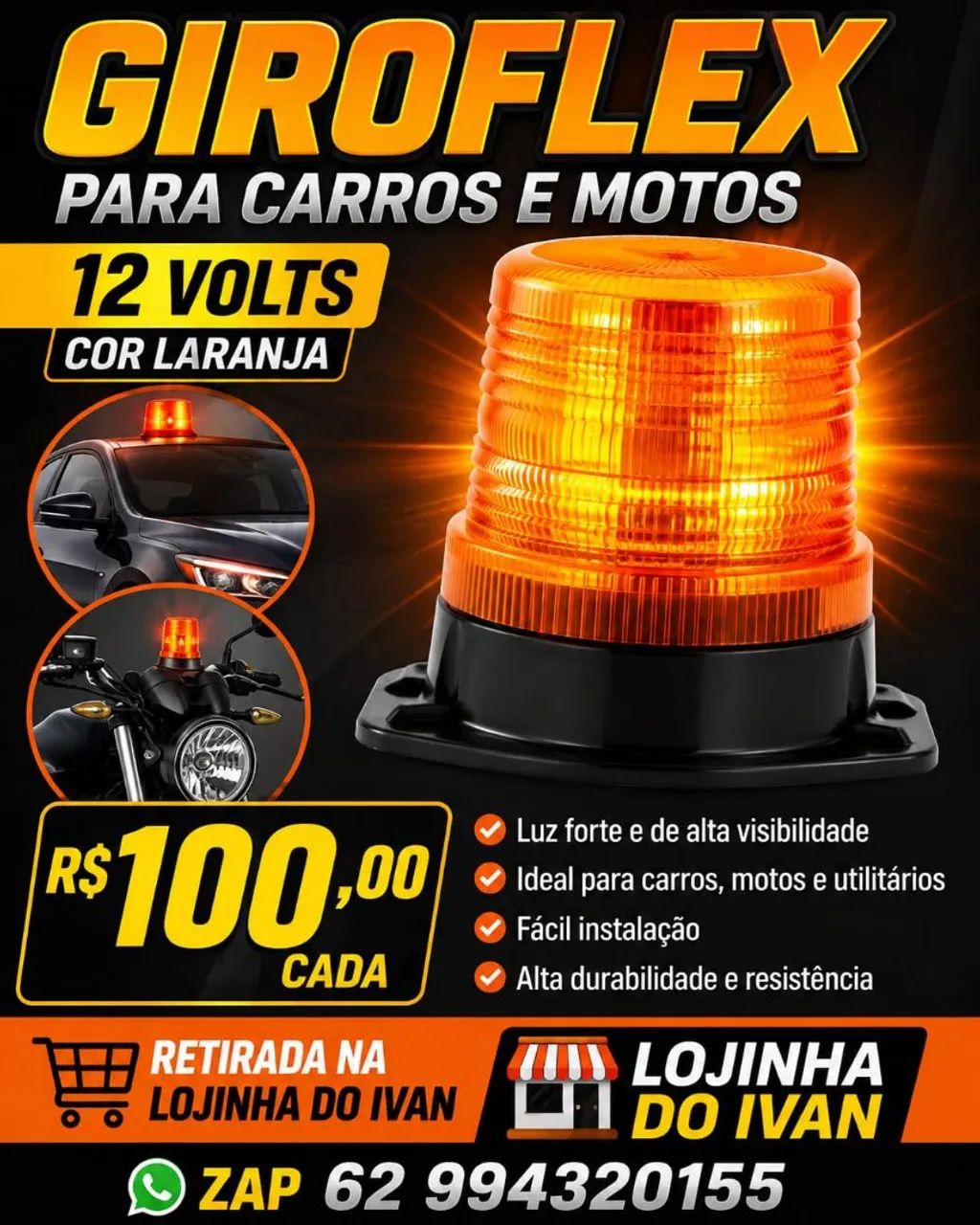 Giroflex para carros e motos 