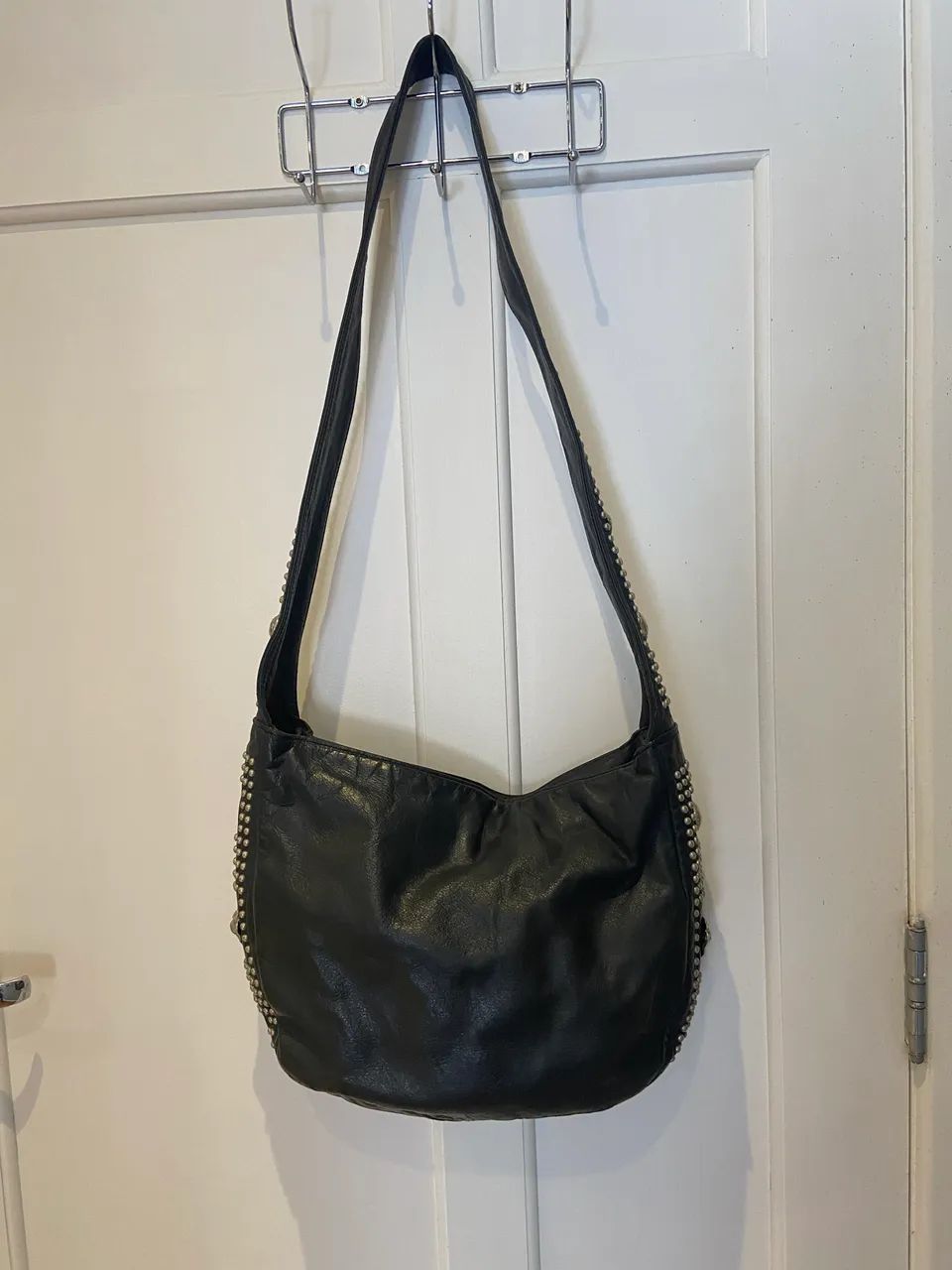 Bolsa couro legítimo preta importado EUA  - Foto 2