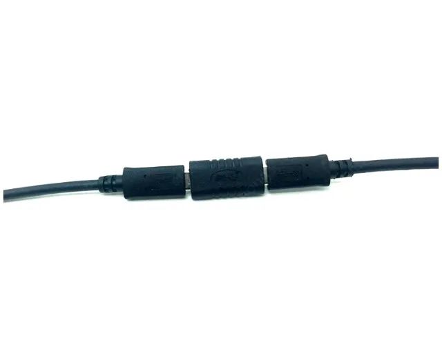adaptador com conector tipo c emenda união cabo tomada extensão - Foto 3
