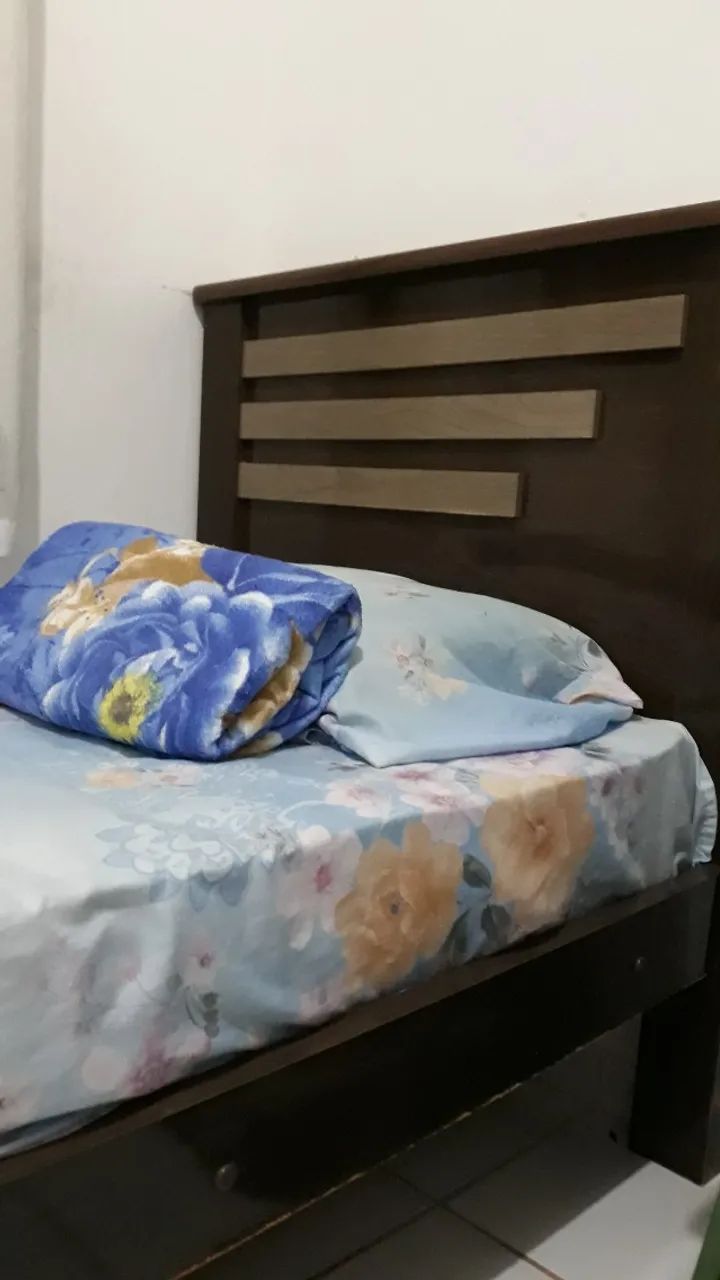 Cama de solteiro completa já com colchão ortobom e travesseiro ortopédico Nasa - Foto 3