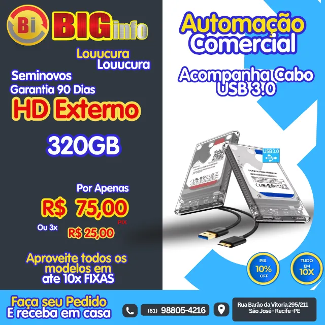 Hd Externo 750gb Portátil Usb 3.0 Para Notebook Pc Ps4 Xbox One