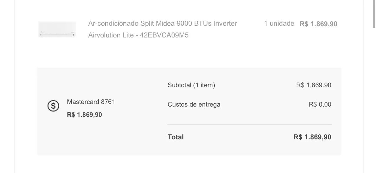Ar Condicionado Split Midea 9000btus - Foto 2