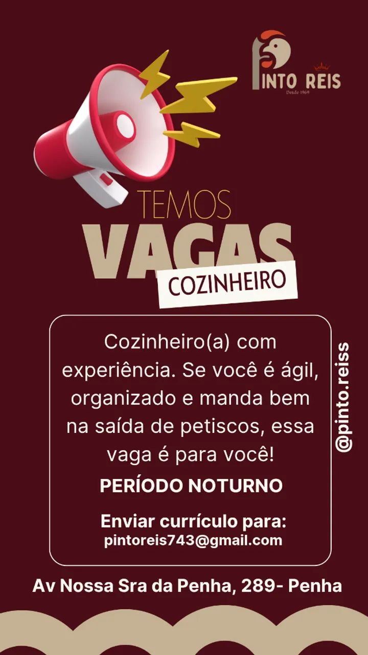 Vaga de cozinheiro(a)