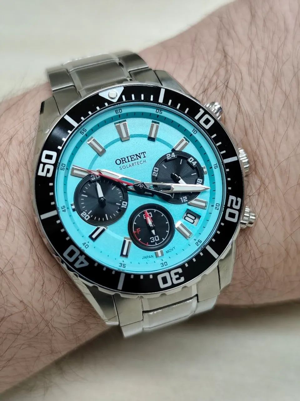 Orient Solartech Elite Sea MBSSC288 A1SX Safira Completo Perfeito