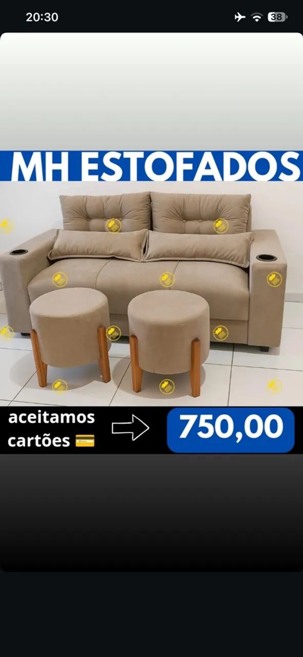 Sofás novos da fábrica 
