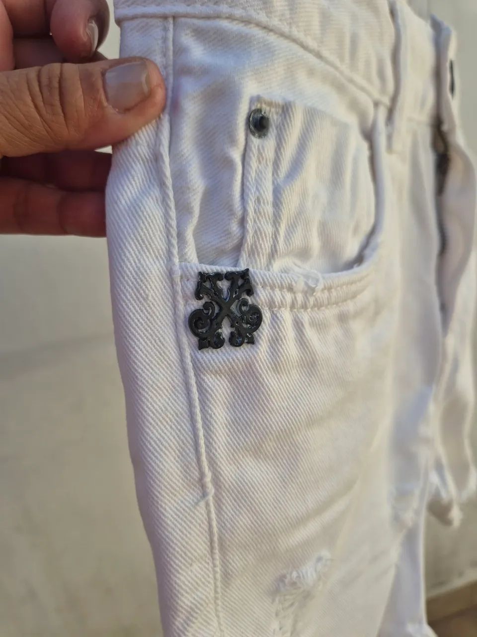 shorts jeans branco john john 36 - Foto 3